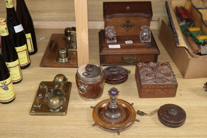 Nautical interest: desk stands, boxes etc.